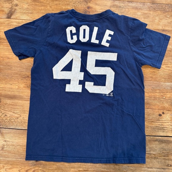 Nike‎ Gerrit Cole NY Yankees Kids T-Shirt Navy White Cole #45 Medium 10/12 EUC - Picture 3 of 5